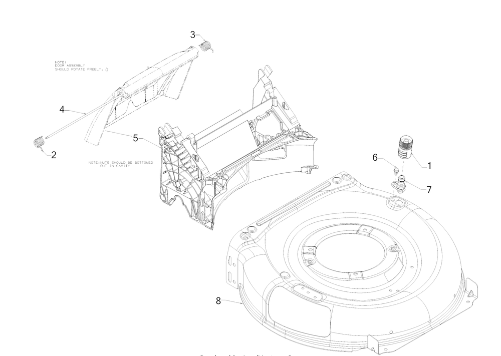 Deck Assembly Diagram and Parts List for SC700E (12AEN2S7756)(2018) Cub Cadet Lawn Mower